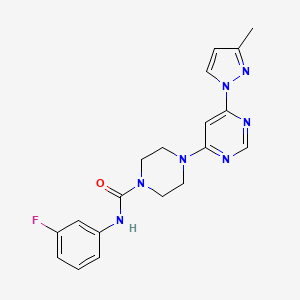 N-(3-fluorophenyl)-4-[6-(3-methyl-1H-pyrazol-1-yl)-4-pyrimidinyl]-1-piperazinecarboxamide