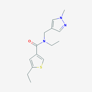 N,5-diethyl-N-[(1-methyl-1H-pyrazol-4-yl)methyl]thiophene-3-carboxamide