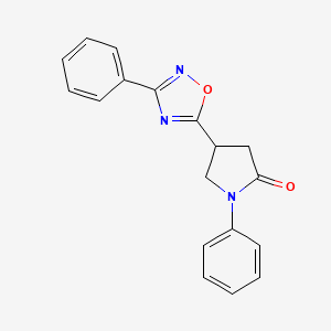 1-Phenyl-4-(3-phenyl-1,2,4-oxadiazol-5-yl)pyrrolidin-2-one