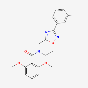 molecular formula C21H23N3O4 B5317756 N-ethyl-2,6-dimethoxy-N-{[3-(3-methylphenyl)-1,2,4-oxadiazol-5-yl]methyl}benzamide 