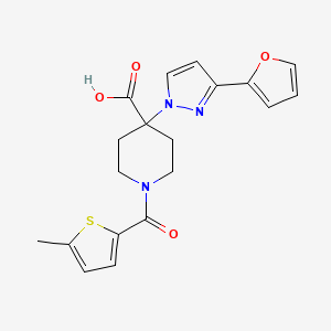 4-[3-(2-furyl)-1H-pyrazol-1-yl]-1-[(5-methyl-2-thienyl)carbonyl]piperidine-4-carboxylic acid