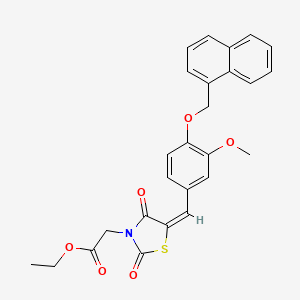 ethyl {(5E)-5-[3-methoxy-4-(naphthalen-1-ylmethoxy)benzylidene]-2,4-dioxo-1,3-thiazolidin-3-yl}acetate