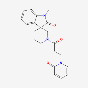 molecular formula C21H23N3O3 B5318913 1-methyl-1'-[3-(2-oxopyridin-1(2H)-yl)propanoyl]spiro[indole-3,3'-piperidin]-2(1H)-one 