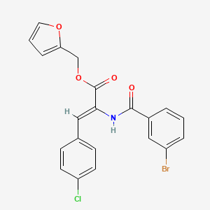 molecular formula C21H15BrClNO4 B5318931 furan-2-ylmethyl (Z)-2-[(3-bromobenzoyl)amino]-3-(4-chlorophenyl)prop-2-enoate 