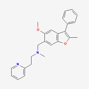 N-[(5-methoxy-2-methyl-3-phenyl-1-benzofuran-6-yl)methyl]-N-methyl-2-pyridin-2-ylethanamine