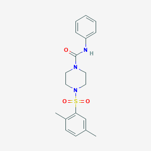 molecular formula C19H23N3O3S B5318969 4-[(2,5-dimethylphenyl)sulfonyl]-N-phenyl-1-piperazinecarboxamide 