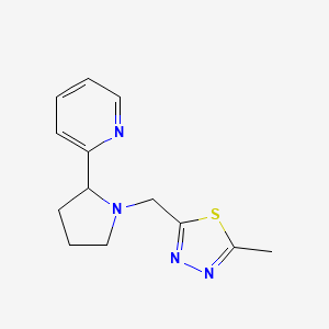 2-{1-[(5-methyl-1,3,4-thiadiazol-2-yl)methyl]-2-pyrrolidinyl}pyridine