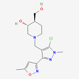 (3R,4R)-1-[[5-chloro-1-methyl-3-(5-methyl-1,2-oxazol-3-yl)pyrazol-4-yl]methyl]-4-(hydroxymethyl)piperidin-3-ol