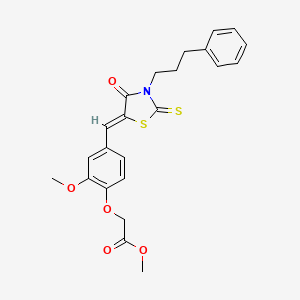 methyl (2-methoxy-4-{[4-oxo-3-(3-phenylpropyl)-2-thioxo-1,3-thiazolidin-5-ylidene]methyl}phenoxy)acetate