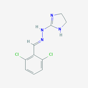molecular formula C10H10Cl2N4 B531971 2-[(2E)-2-(2,6-Dichlorobenzylidene)hydrazino]-4,5-dihydro-1H-imidazole CAS No. 28717-34-2