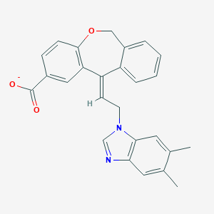 molecular formula C26H21N2O3- B531987 (11E)-11-[2-(5,6-二甲基苯并咪唑-1-基)乙叉基]-6H-苯并[c][1]苯并氧杂菲-2-甲酸酯 