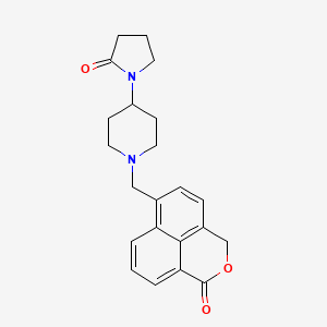 molecular formula C22H24N2O3 B5321174 1-{1-[(1-oxo-1H,3H-benzo[de]isochromen-6-yl)methyl]piperidin-4-yl}pyrrolidin-2-one 