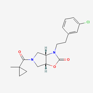 molecular formula C18H21ClN2O3 B5321204 (3aS,6aR)-3-[2-(3-chlorophenyl)ethyl]-5-(1-methylcyclopropanecarbonyl)-3a,4,6,6a-tetrahydropyrrolo[3,4-d][1,3]oxazol-2-one 