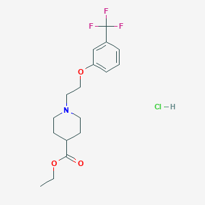 molecular formula C17H23ClF3NO3 B5321341 Ethyl 1-[2-[3-(trifluoromethyl)phenoxy]ethyl]piperidine-4-carboxylate;hydrochloride 