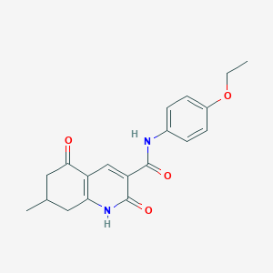 molecular formula C19H20N2O4 B5321355 N-(4-ethoxyphenyl)-7-methyl-2,5-dioxo-1,2,5,6,7,8-hexahydroquinoline-3-carboxamide 