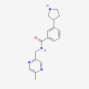 molecular formula C17H20N4O B5321376 N-[(5-methyl-2-pyrazinyl)methyl]-3-(3-pyrrolidinyl)benzamide hydrochloride 