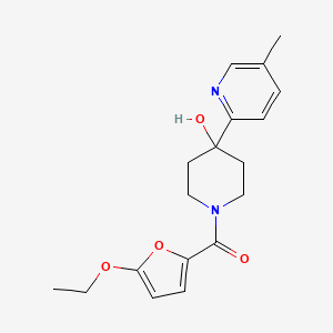 molecular formula C18H22N2O4 B5321559 1-(5-ethoxy-2-furoyl)-4-(5-methylpyridin-2-yl)piperidin-4-ol 