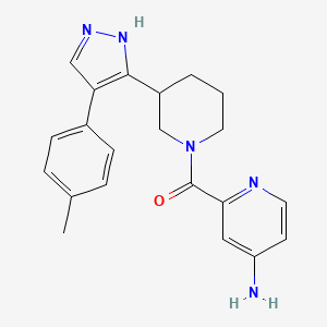 molecular formula C21H23N5O B5321577 2-({3-[4-(4-methylphenyl)-1H-pyrazol-5-yl]piperidin-1-yl}carbonyl)pyridin-4-amine 