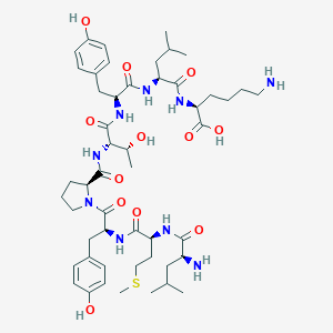 (2S)-6-Amino-2-[[(2S)-2-[[(2S)-2-[[(2S,3R)-2-[[(2S)-1-[(2S)-2-[[(2S)-2-[[(2S)-2-amino-4-methylpentanoyl]amino]-4-methylsulfanylbutanoyl]amino]-3-(4-hydroxyphenyl)propanoyl]pyrrolidine-2-carbonyl]amino]-3-hydroxybutanoyl]amino]-3-(4-hydroxyphenyl)propanoyl]amino]-4-methylpentanoyl]amino]hexanoic acid