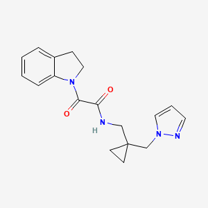 2-(2,3-dihydro-1H-indol-1-yl)-2-oxo-N-{[1-(1H-pyrazol-1-ylmethyl)cyclopropyl]methyl}acetamide