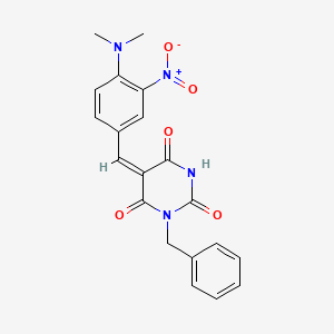 1-benzyl-5-[4-(dimethylamino)-3-nitrobenzylidene]-2,4,6(1H,3H,5H)-pyrimidinetrione