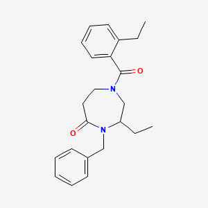 4-benzyl-3-ethyl-1-(2-ethylbenzoyl)-1,4-diazepan-5-one