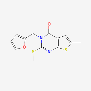 3-(2-furylmethyl)-6-methyl-2-(methylthio)thieno[2,3-d]pyrimidin-4(3H)-one