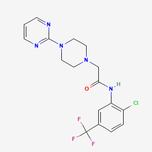 N-[2-chloro-5-(trifluoromethyl)phenyl]-2-[4-(2-pyrimidinyl)-1-piperazinyl]acetamide