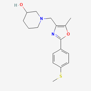 molecular formula C17H22N2O2S B5321811 1-({5-methyl-2-[4-(methylthio)phenyl]-1,3-oxazol-4-yl}methyl)piperidin-3-ol 