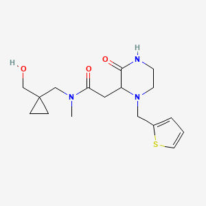 N-{[1-(hydroxymethyl)cyclopropyl]methyl}-N-methyl-2-[3-oxo-1-(2-thienylmethyl)-2-piperazinyl]acetamide