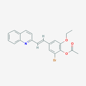 molecular formula C21H18BrNO3 B5321893 2-bromo-6-ethoxy-4-[2-(2-quinolinyl)vinyl]phenyl acetate 