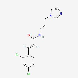 molecular formula C15H15Cl2N3O B5322022 3-(2,4-dichlorophenyl)-N-[3-(1H-imidazol-1-yl)propyl]acrylamide 