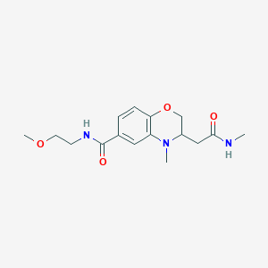 molecular formula C16H23N3O4 B5322039 N-(2-methoxyethyl)-4-methyl-3-[2-(methylamino)-2-oxoethyl]-3,4-dihydro-2H-1,4-benzoxazine-6-carboxamide 