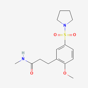 3-[2-methoxy-5-(1-pyrrolidinylsulfonyl)phenyl]-N-methylpropanamide