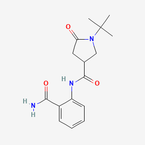 molecular formula C16H21N3O3 B5322097 N-[2-(aminocarbonyl)phenyl]-1-tert-butyl-5-oxo-3-pyrrolidinecarboxamide 