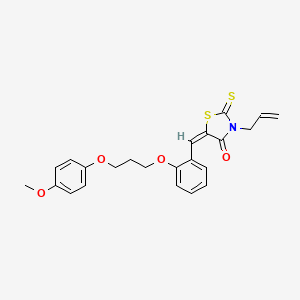 molecular formula C23H23NO4S2 B5322113 (5E)-5-[[2-[3-(4-methoxyphenoxy)propoxy]phenyl]methylidene]-3-prop-2-enyl-2-sulfanylidene-1,3-thiazolidin-4-one 