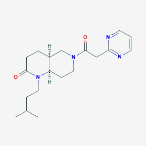 molecular formula C19H28N4O2 B5322135 (4aS*,8aR*)-1-(3-methylbutyl)-6-(2-pyrimidinylacetyl)octahydro-1,6-naphthyridin-2(1H)-one 