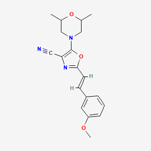 5-(2,6-dimethyl-4-morpholinyl)-2-[2-(3-methoxyphenyl)vinyl]-1,3-oxazole-4-carbonitrile