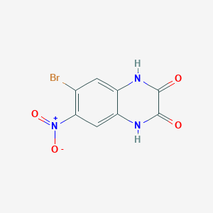 molecular formula C8H4BrN3O4 B053222 6-溴-7-硝基-1,4-二氢喹喔啉-2,3-二酮 CAS No. 115581-82-3