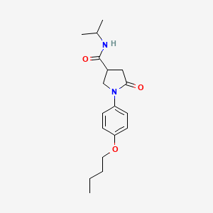 molecular formula C18H26N2O3 B5322233 1-(4-butoxyphenyl)-N-isopropyl-5-oxo-3-pyrrolidinecarboxamide 