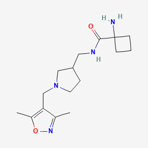 molecular formula C16H26N4O2 B5322250 1-amino-N-({1-[(3,5-dimethyl-4-isoxazolyl)methyl]-3-pyrrolidinyl}methyl)cyclobutanecarboxamide dihydrochloride 