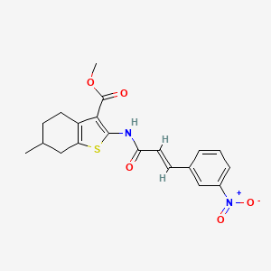 molecular formula C20H20N2O5S B5322252 methyl 6-methyl-2-{[3-(3-nitrophenyl)acryloyl]amino}-4,5,6,7-tetrahydro-1-benzothiophene-3-carboxylate 