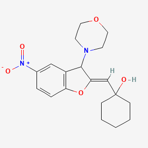 molecular formula C19H24N2O5 B5322255 1-{(Z)-[3-(morpholin-4-yl)-5-nitro-1-benzofuran-2(3H)-ylidene]methyl}cyclohexanol 