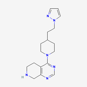 molecular formula C17H24N6 B5322275 4-{4-[2-(1H-pyrazol-1-yl)ethyl]piperidin-1-yl}-5,6,7,8-tetrahydropyrido[3,4-d]pyrimidine 