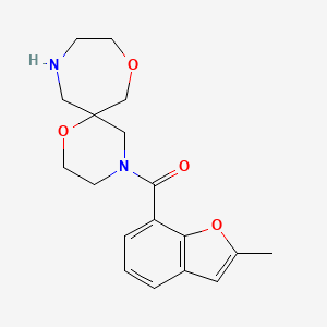 molecular formula C18H22N2O4 B5322278 4-[(2-methyl-1-benzofuran-7-yl)carbonyl]-1,8-dioxa-4,11-diazaspiro[5.6]dodecane 