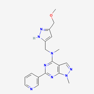 N-{[5-(methoxymethyl)-1H-pyrazol-3-yl]methyl}-N,1-dimethyl-6-(3-pyridinyl)-1H-pyrazolo[3,4-d]pyrimidin-4-amine