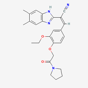 2-(5,6-dimethyl-1H-benzimidazol-2-yl)-3-{3-ethoxy-4-[2-oxo-2-(1-pyrrolidinyl)ethoxy]phenyl}acrylonitrile