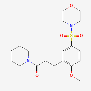 4-({4-methoxy-3-[3-oxo-3-(1-piperidinyl)propyl]phenyl}sulfonyl)morpholine