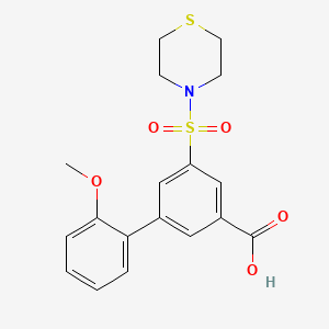 molecular formula C18H19NO5S2 B5322352 2'-methoxy-5-(thiomorpholin-4-ylsulfonyl)biphenyl-3-carboxylic acid 