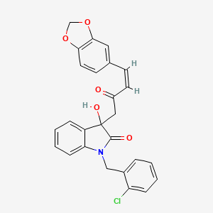 3-[4-(1,3-benzodioxol-5-yl)-2-oxo-3-buten-1-yl]-1-(2-chlorobenzyl)-3-hydroxy-1,3-dihydro-2H-indol-2-one